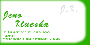 jeno klucska business card